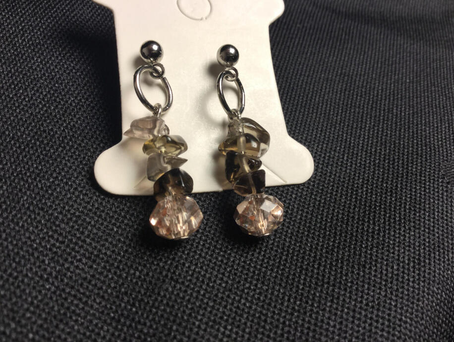 Swarovski Crystal, Smokey Quartz + Silver
