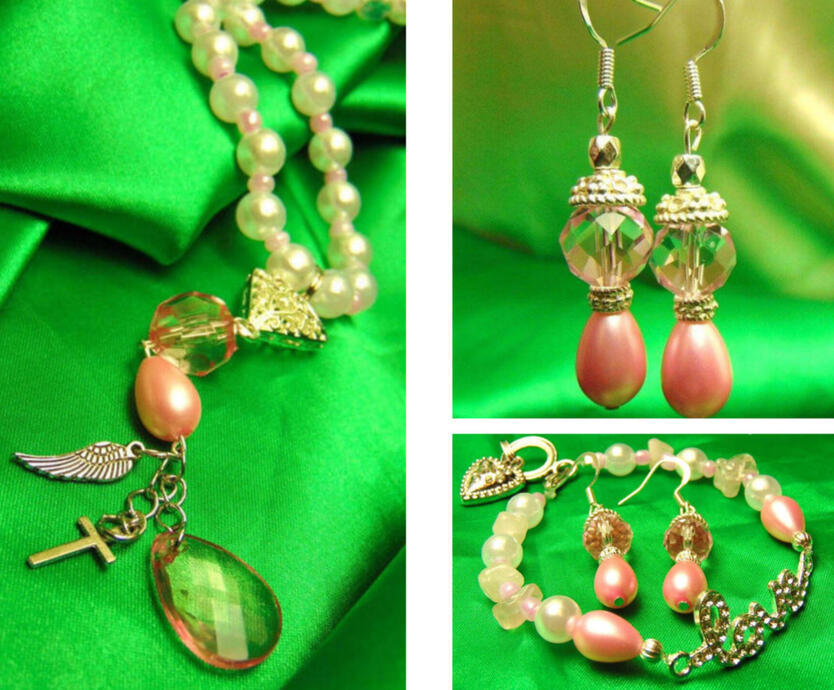 Sterling Silver, Rose Quartz + Swarovski Crystal