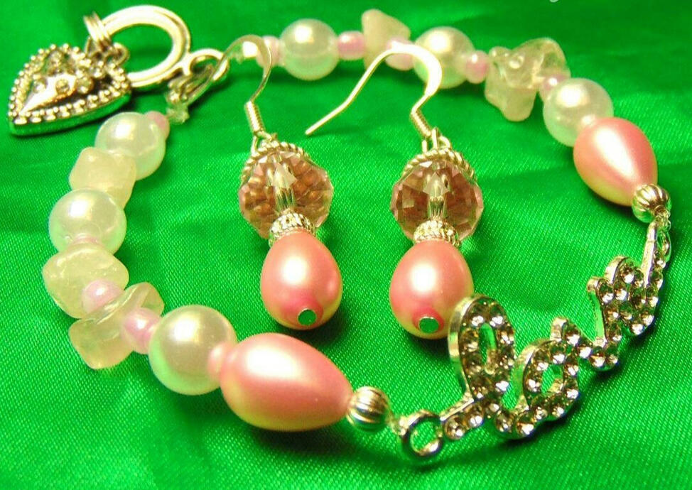 Sterling Silver, Rose Quartz + Swarovski Crystal