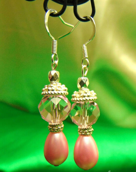 Sterling Silver, Rose Quartz + Swarovski Crystal