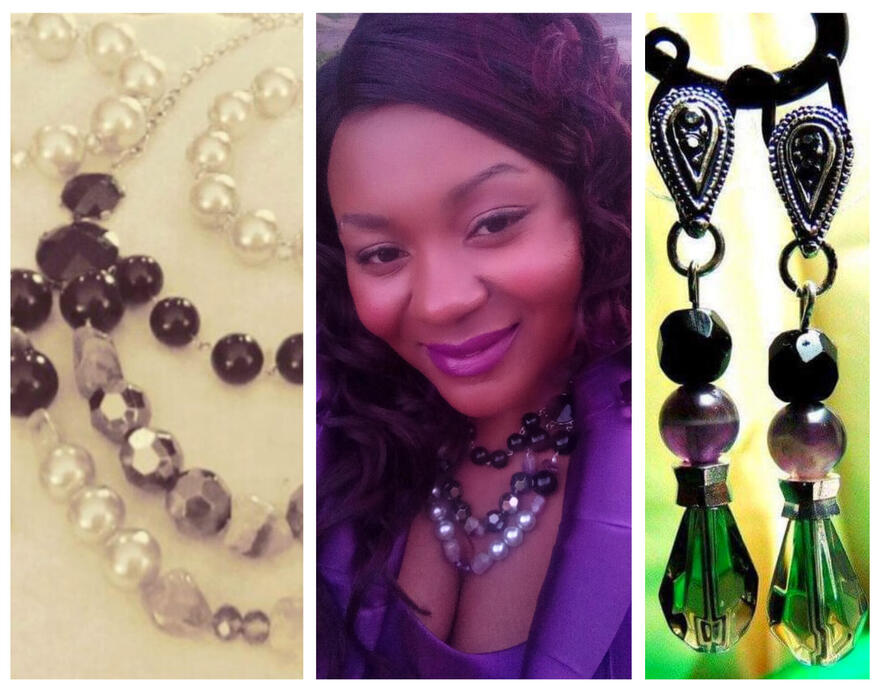 Pyrite, Onyx, Amethyst+ Vintage Swarovski Crystal