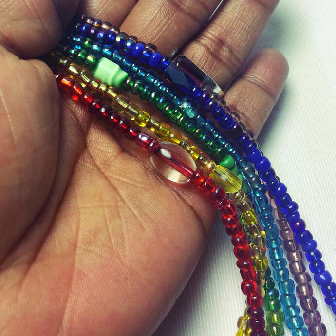 Layered Unstructured Bracelets, Anklets and Waistbeads