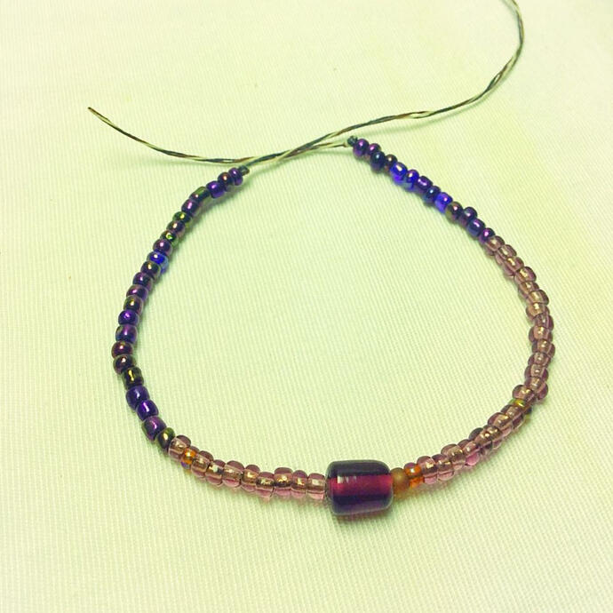 Unstructured Anklet + Lampwork Centerpiece